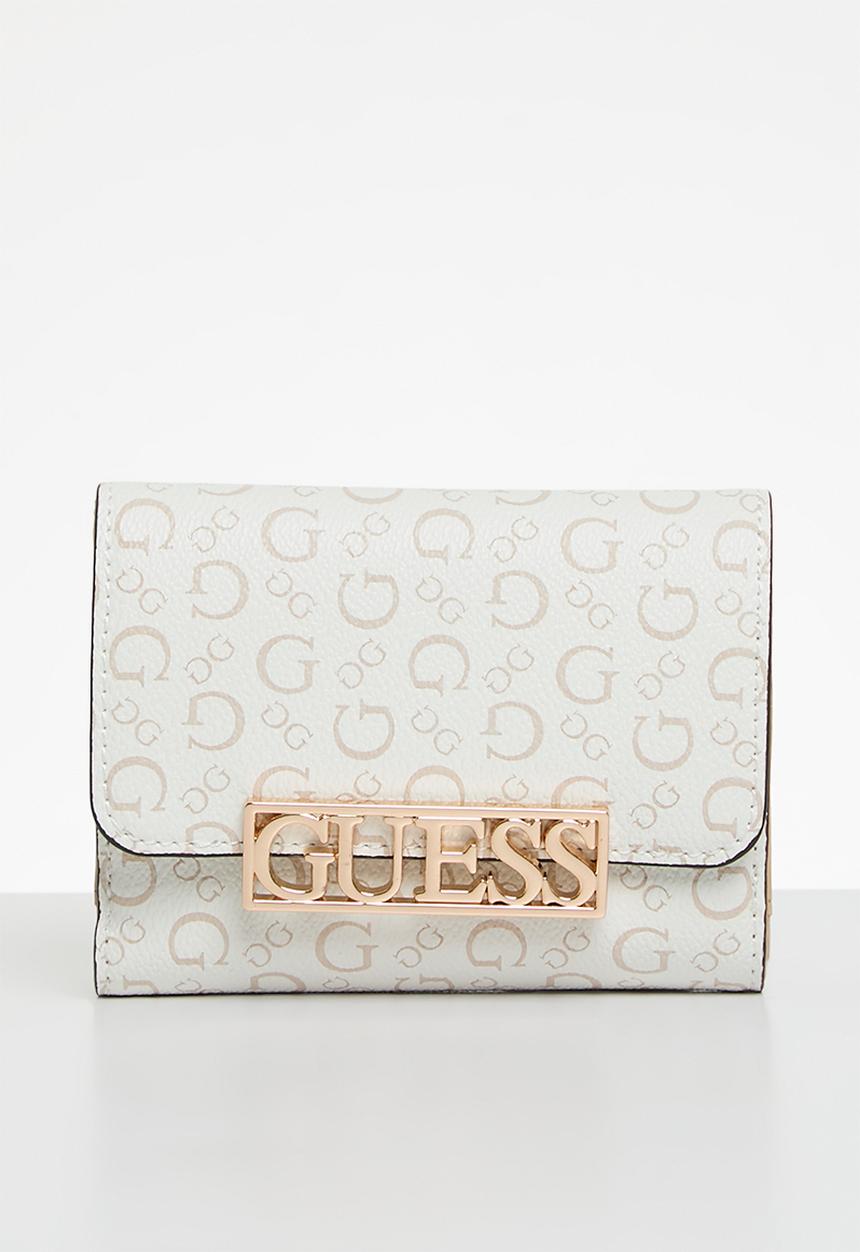 GUESS - Bellatri foldover purse - white