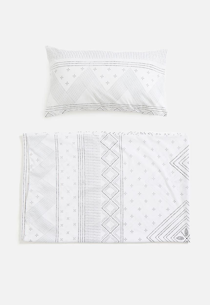 Sixth Floor - Block boho duvet cover - black & white