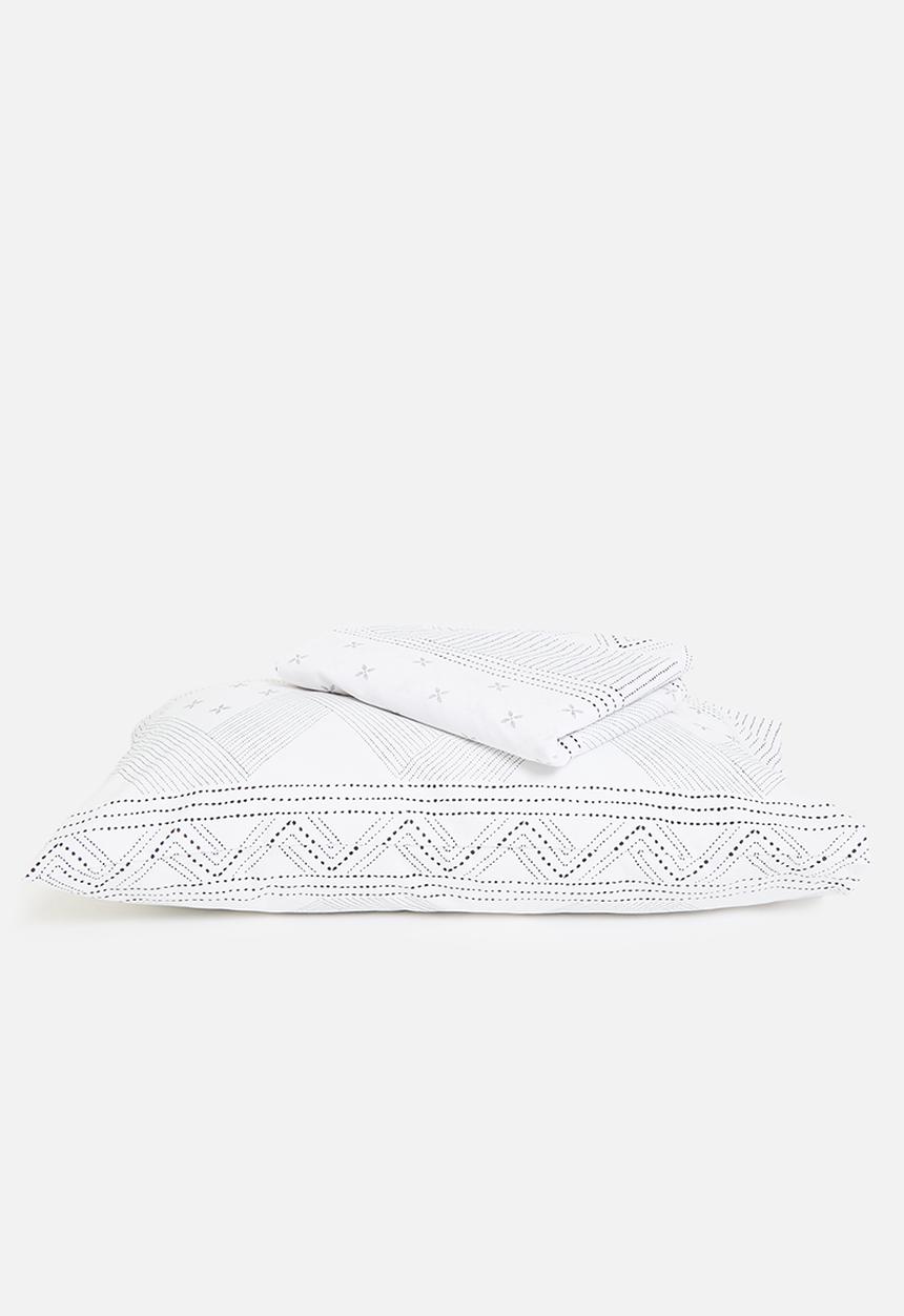 Sixth Floor - Block boho duvet cover - black & white