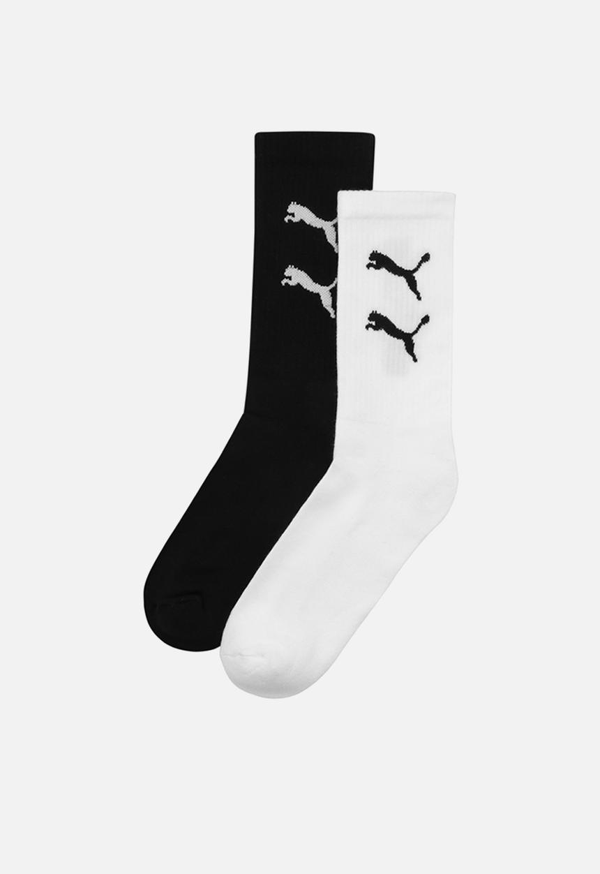 PUMA - Mens 2 Pack Graphic Tennis Socks - Puma White & Puma Black