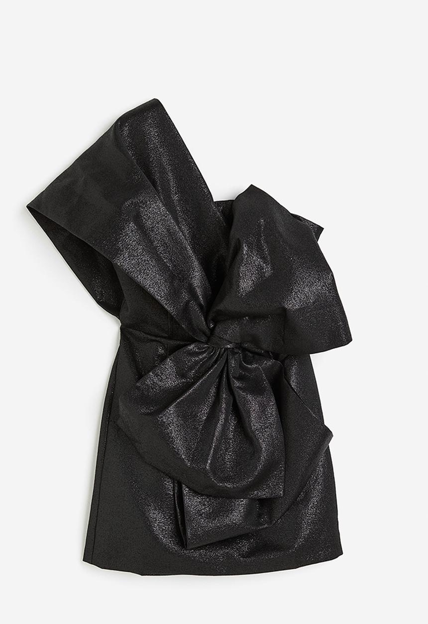 H&M - Bow-front mini dress - black