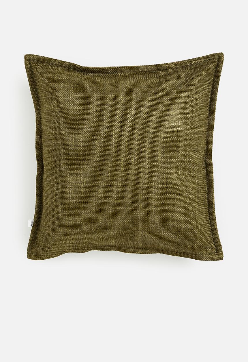 Sixth Floor - Larna linen cushion cover - olive