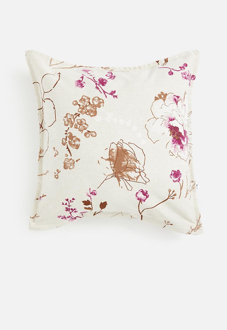 Sixth Floor - Zoe printed linen cushion cover - lilac
