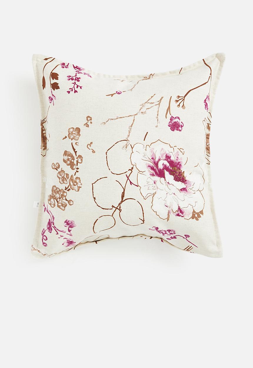 Sixth Floor - Zoe printed linen cushion cover - lilac