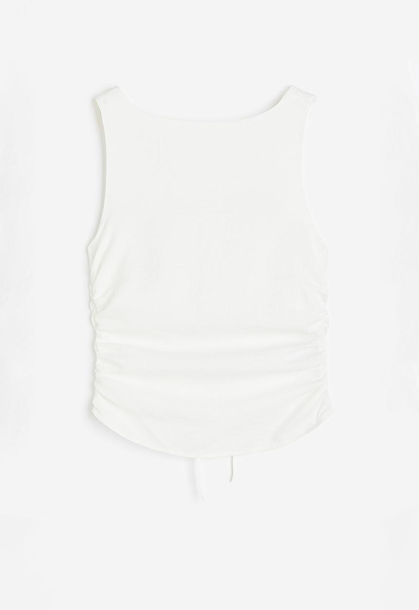 H&M - Open-backed gathered top - white