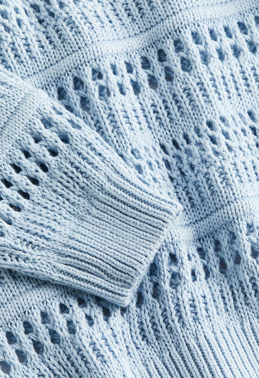 H&M - Crochet-look jumper - light blue
