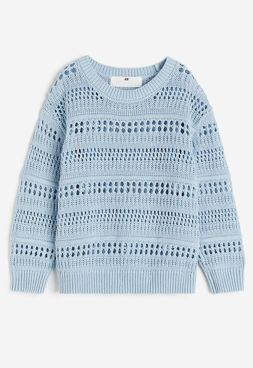 H&M - Crochet-look jumper - light blue