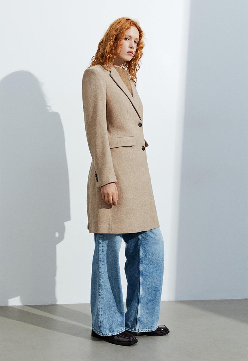 H&M - Single-breasted coat - beige