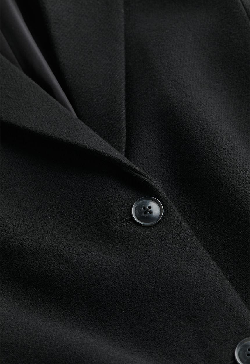 H&M - Single-breasted twill coat - black
