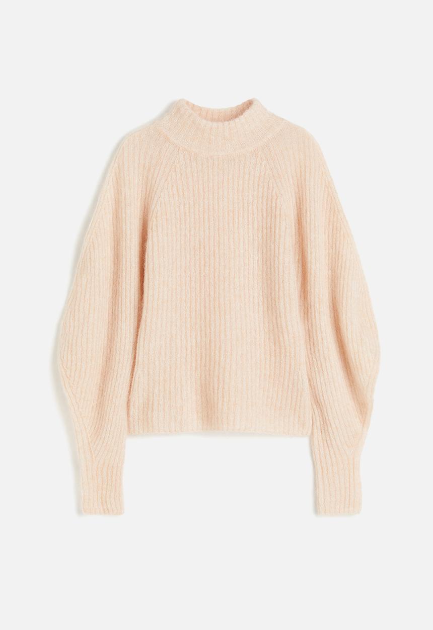 H&M - Mohair-blend rib-knit jumper - light pink