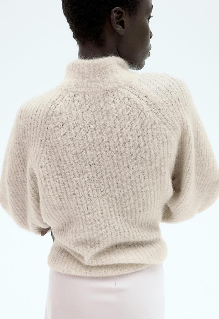 H&M - Mohair-blend rib-knit jumper - light pink