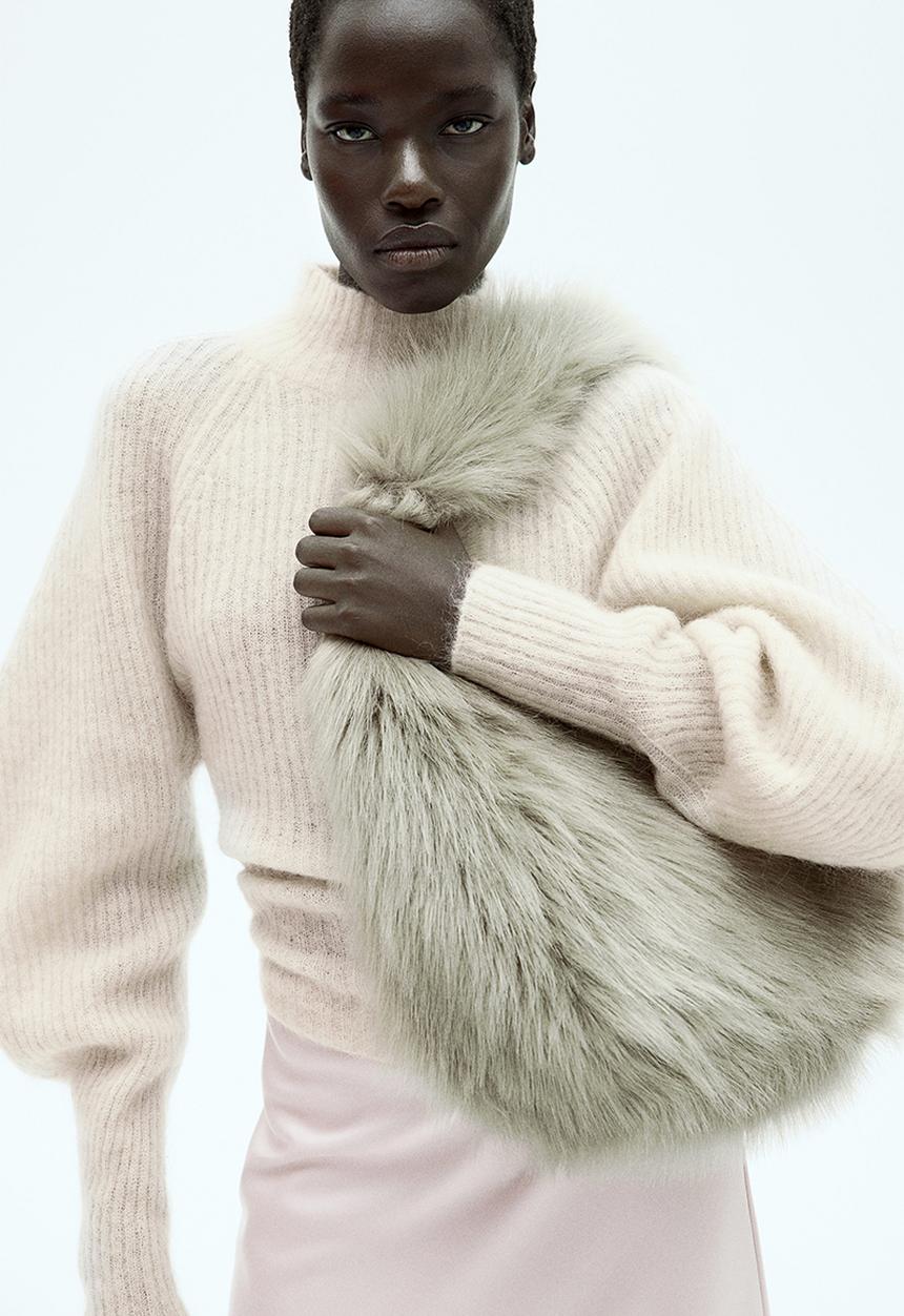 H&M - Mohair-blend rib-knit jumper - light pink