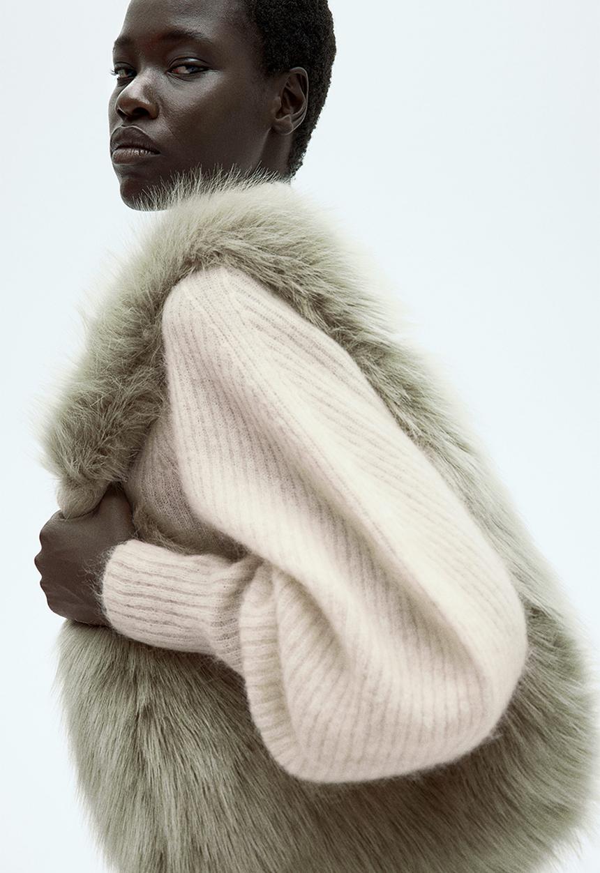 H&M - Mohair-blend rib-knit jumper - light pink
