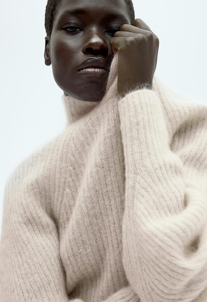 H&M - Mohair-blend rib-knit jumper - light pink