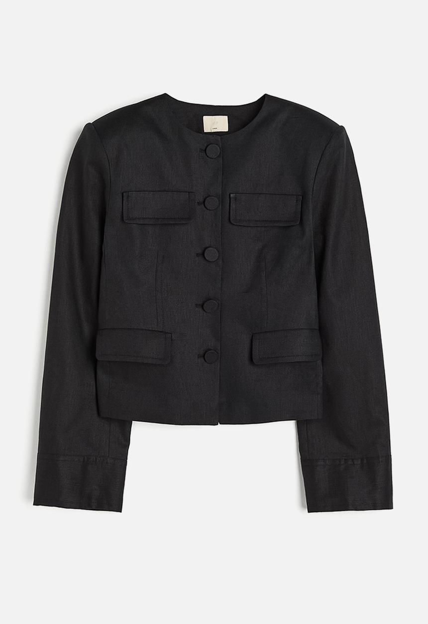 H&M - Linen jacket - black