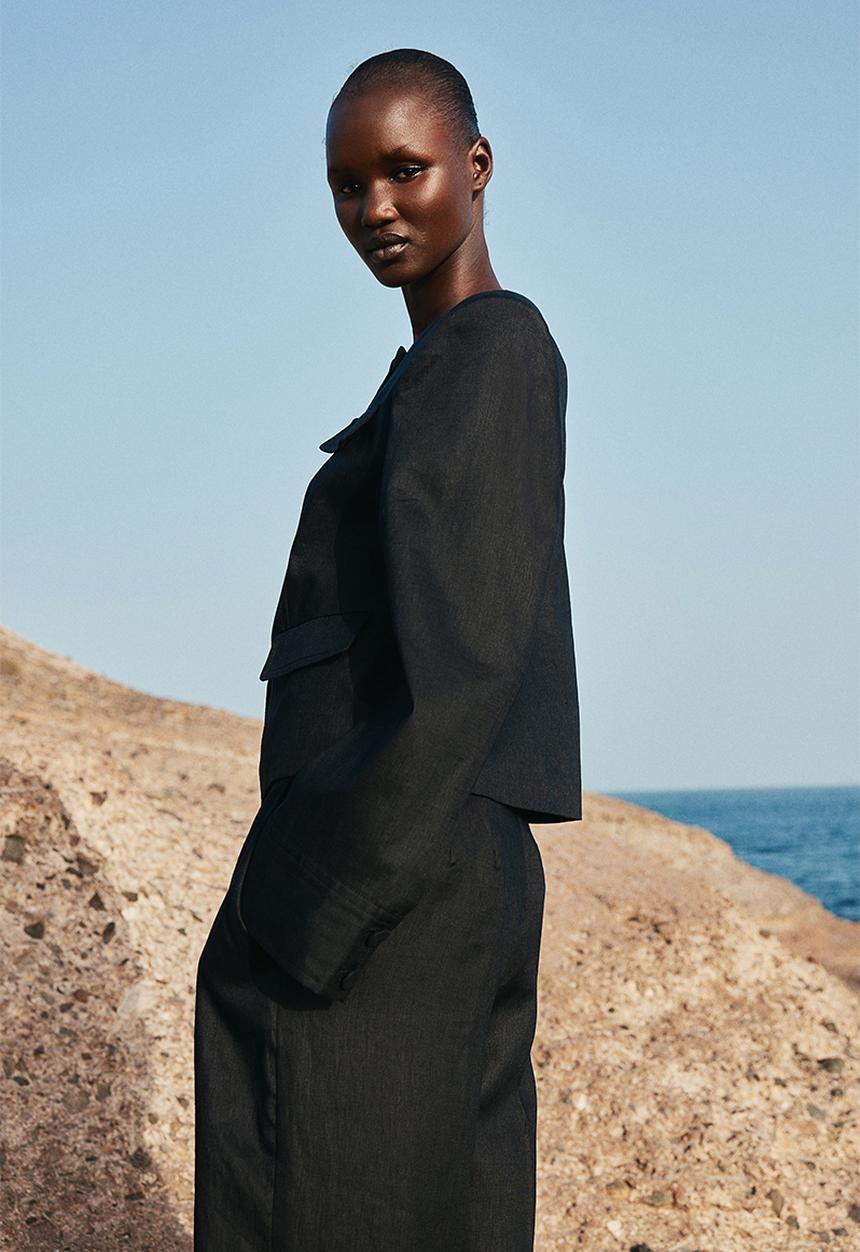 H&M - Linen jacket - black