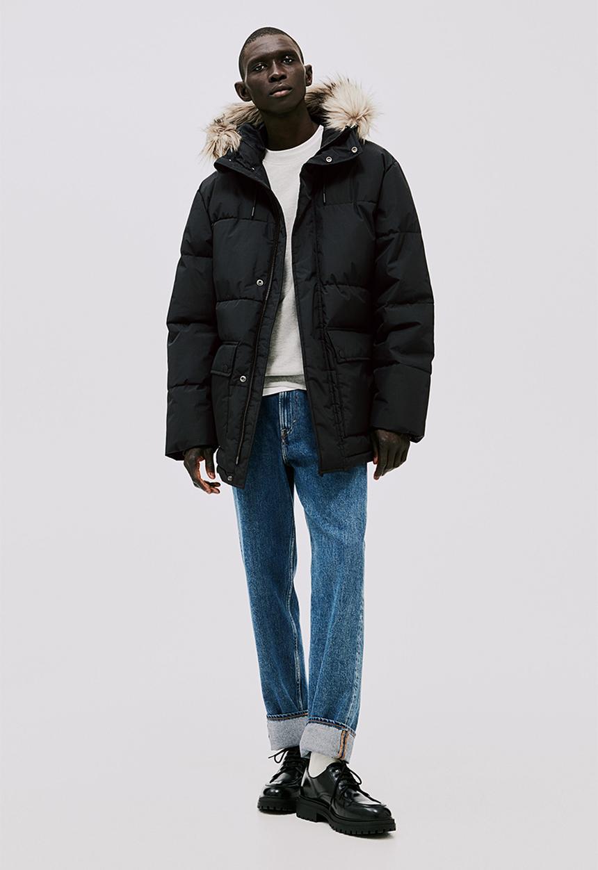 H&M - Regular fit water-repellent padded parka - black