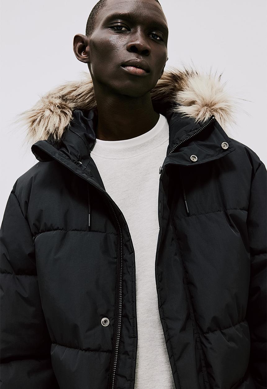 H&M - Regular fit water-repellent padded parka - black