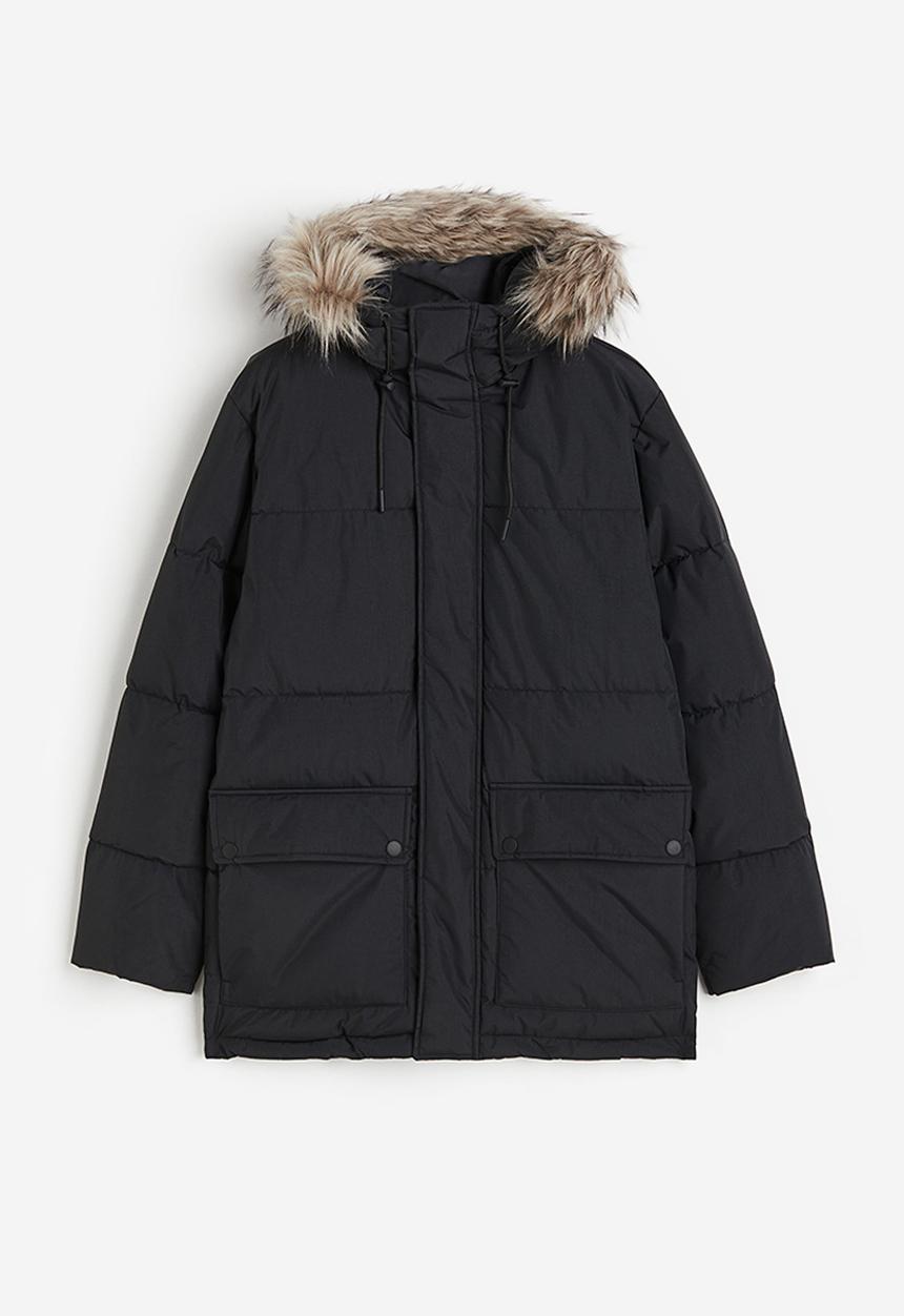 H&M - Regular fit water-repellent padded parka - black
