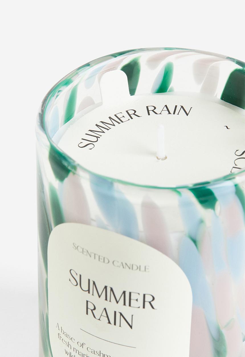 H&M - Scented candle in glass holder - green,multi