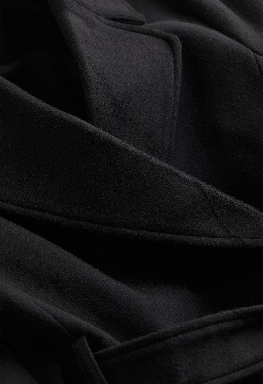 H&M - Tie-belt coat - black