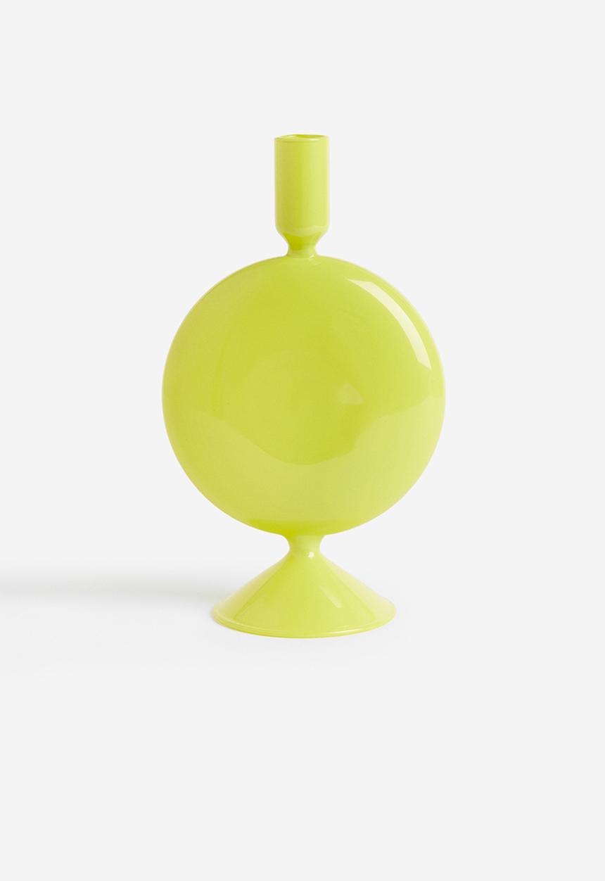 H&M - Glass candlestick - green