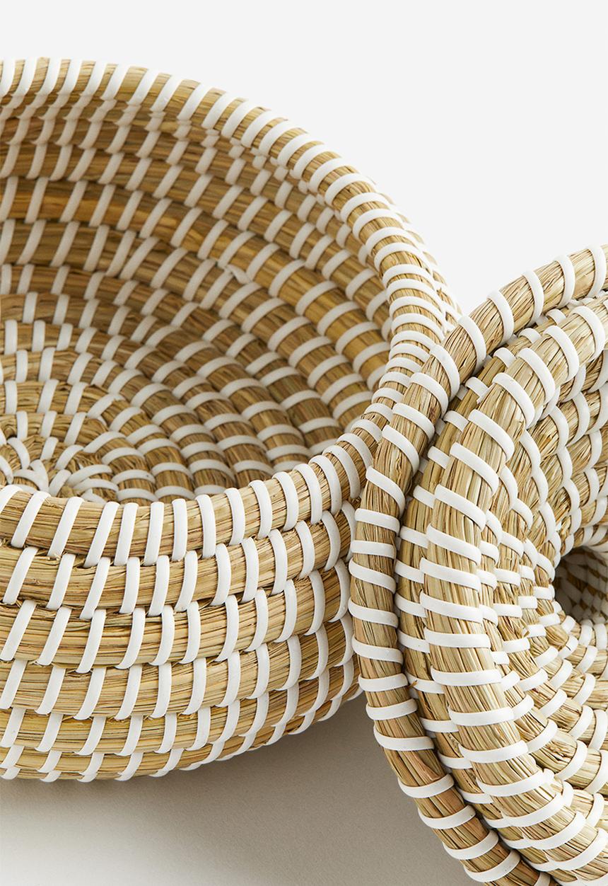 H&M - Small lidded storage basket - beige