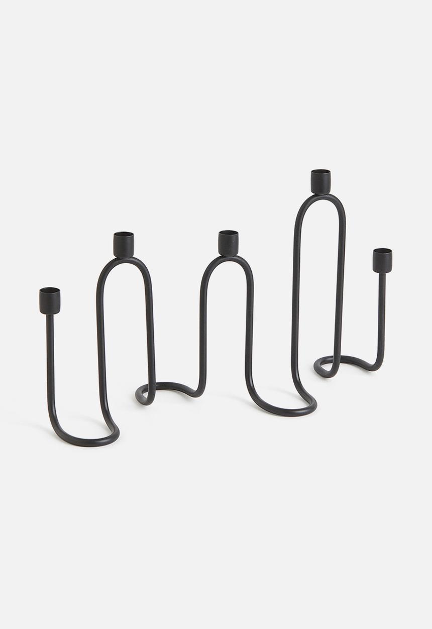 H&M - Wavy metal candelabra - black