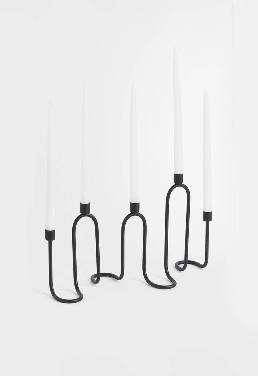 H&M - Wavy metal candelabra - black