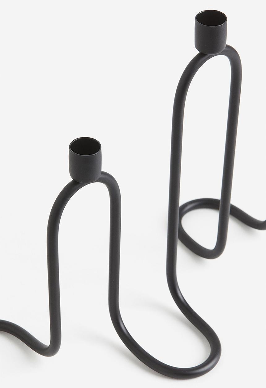 H&M - Wavy metal candelabra - black