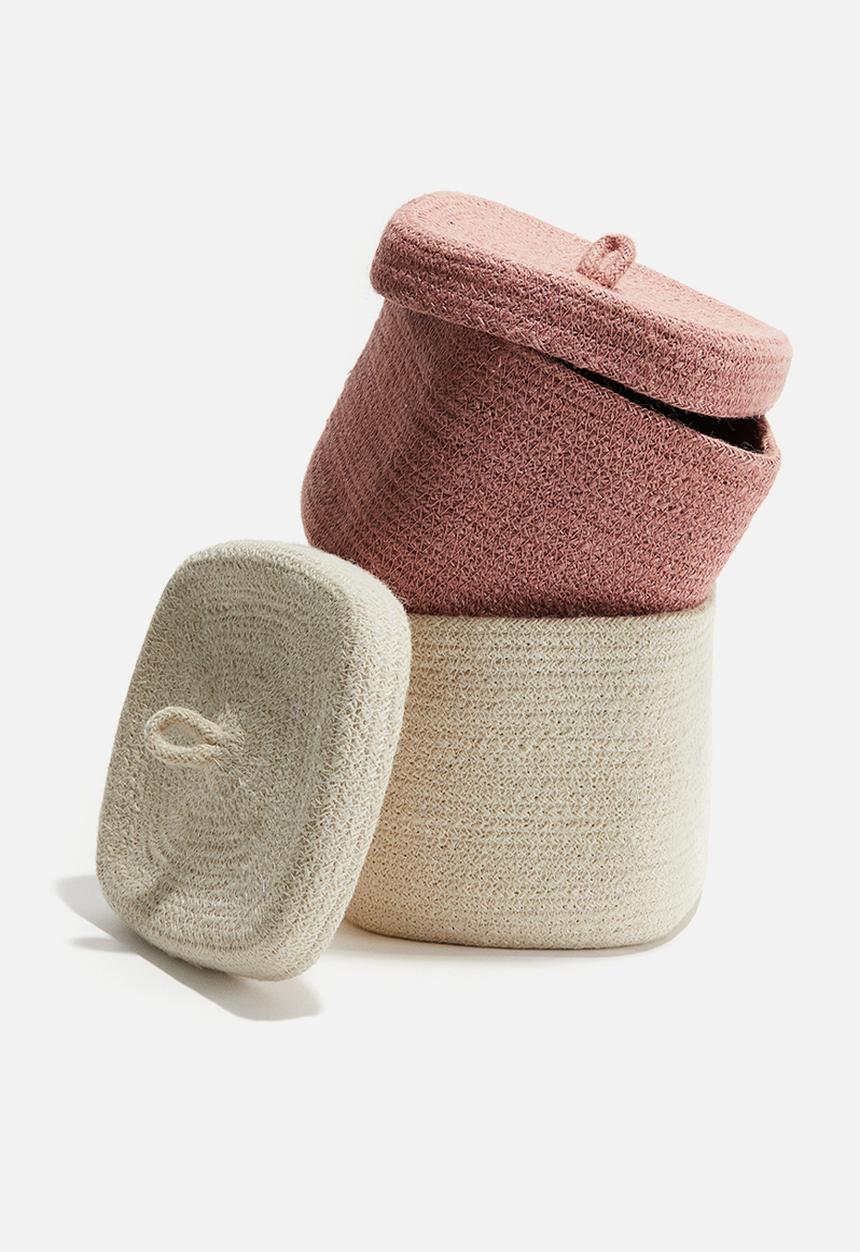 H&M - Small jute box - white