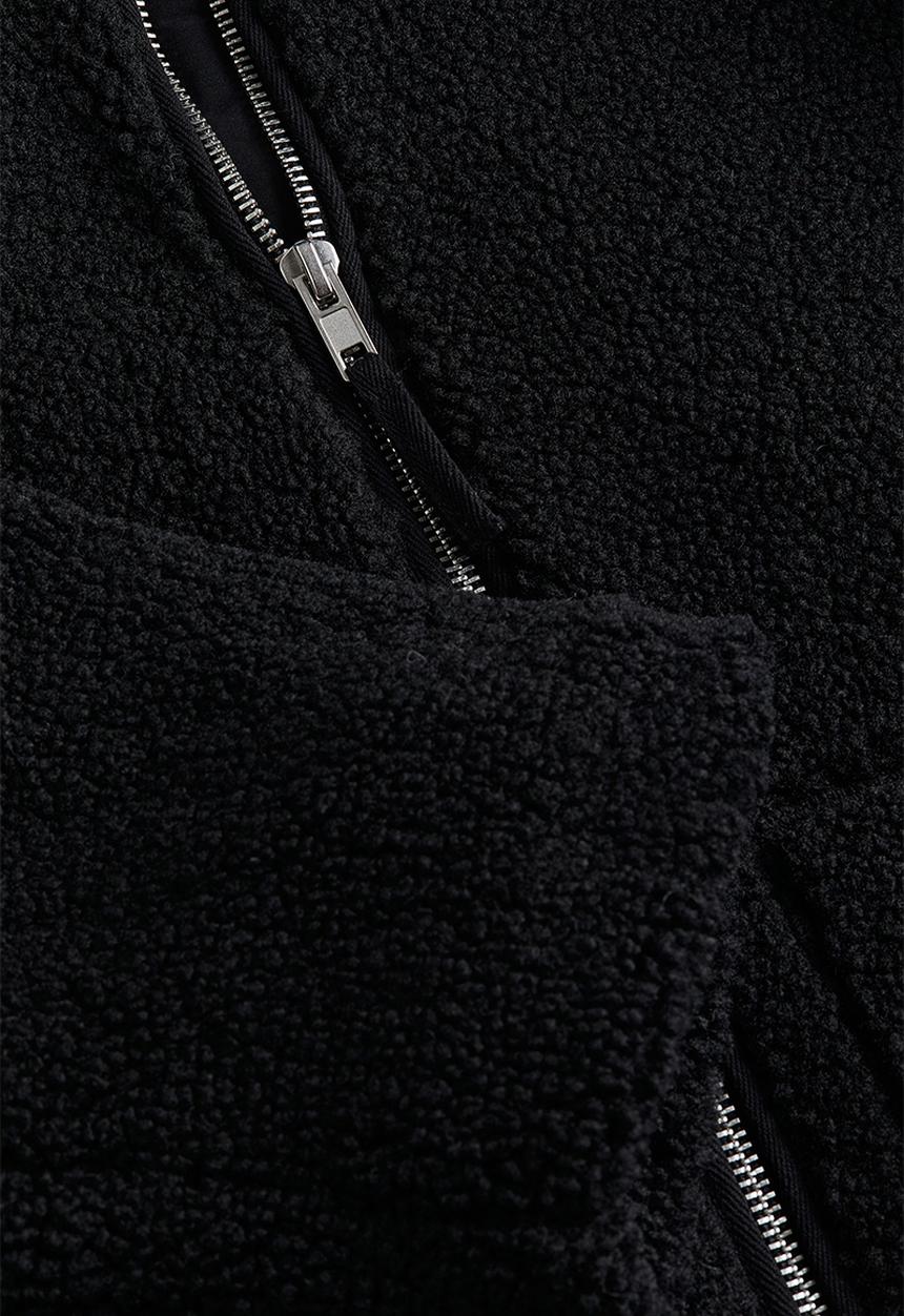 H&M - Zip-through teddy jacket - black