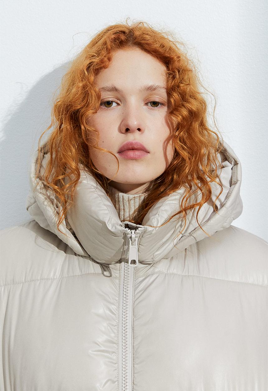 H&M - Hooded puffer jacket - natural white 