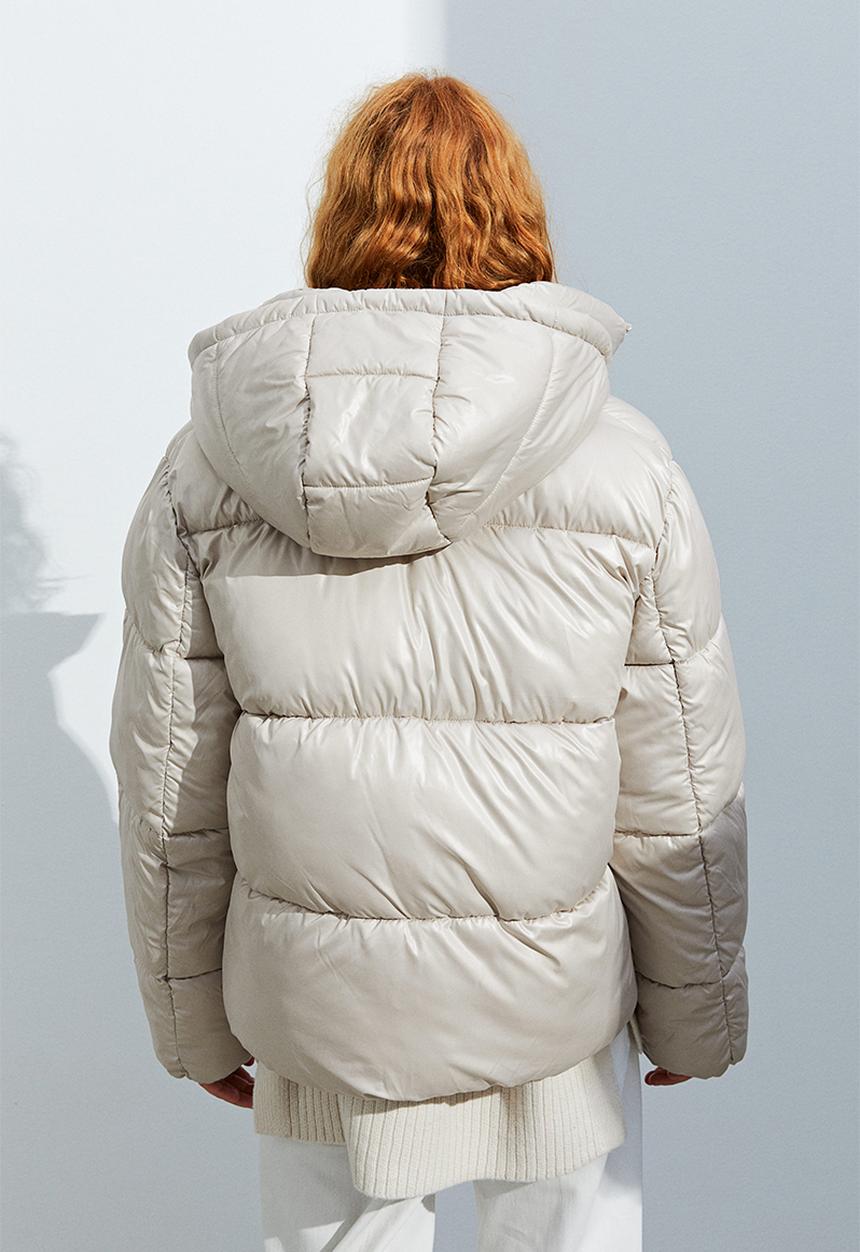 H&M - Hooded puffer jacket - natural white 
