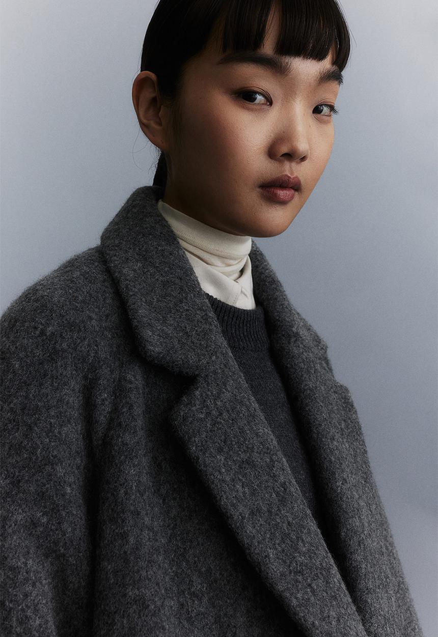 H&M - Double-breasted coat - dark grey