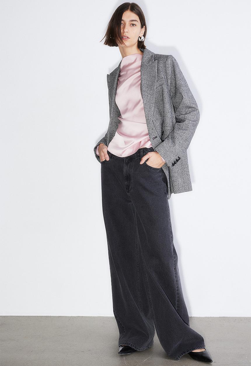H&M - Satin blouse - light pink 