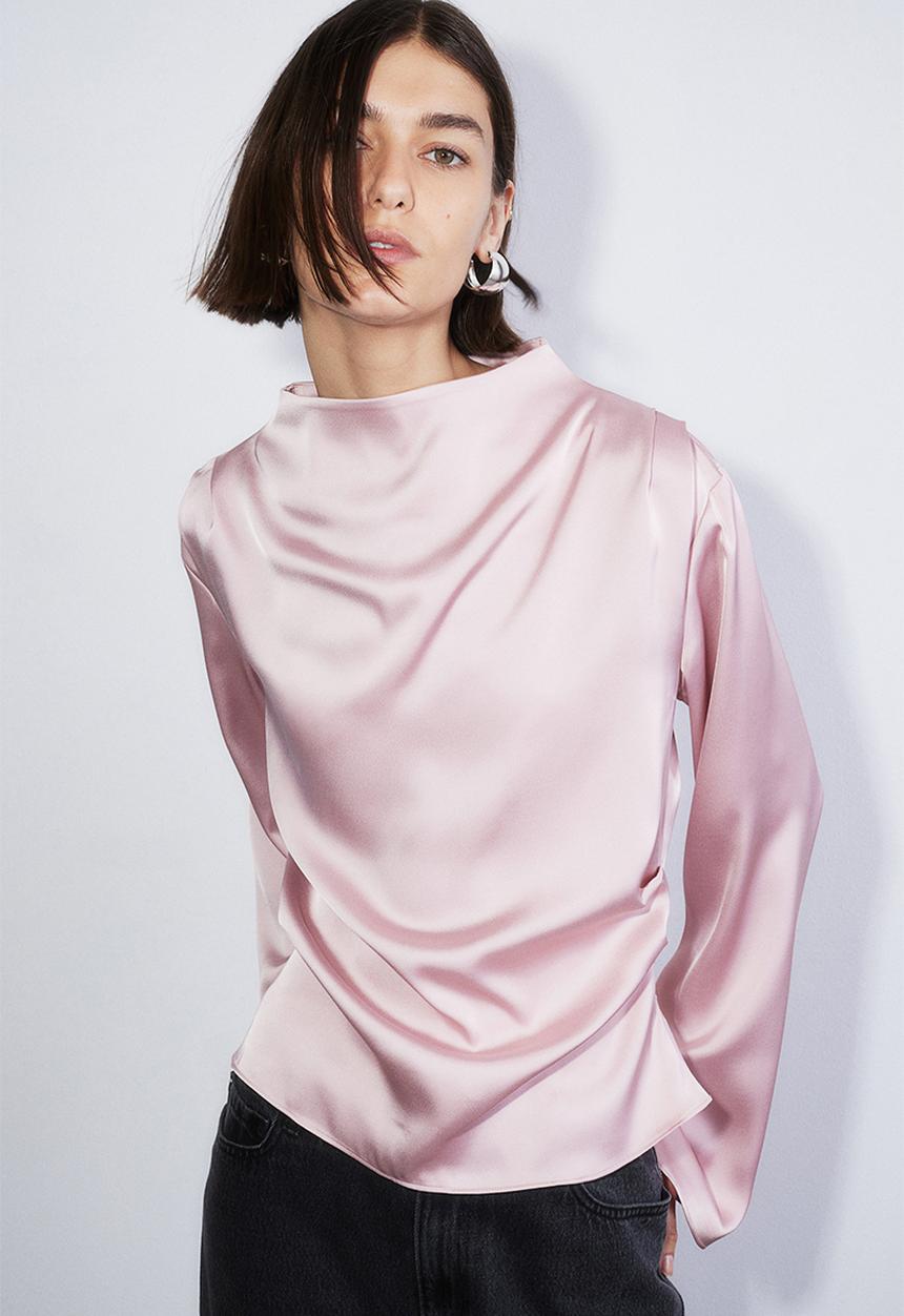 H&M - Satin blouse - light pink 