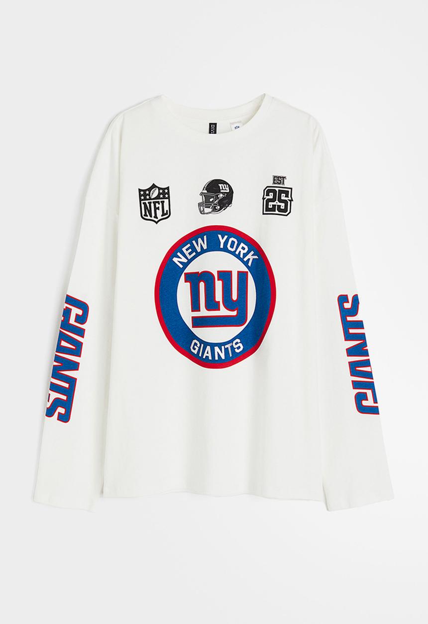 H&M - Oversized printed top - cream nfl