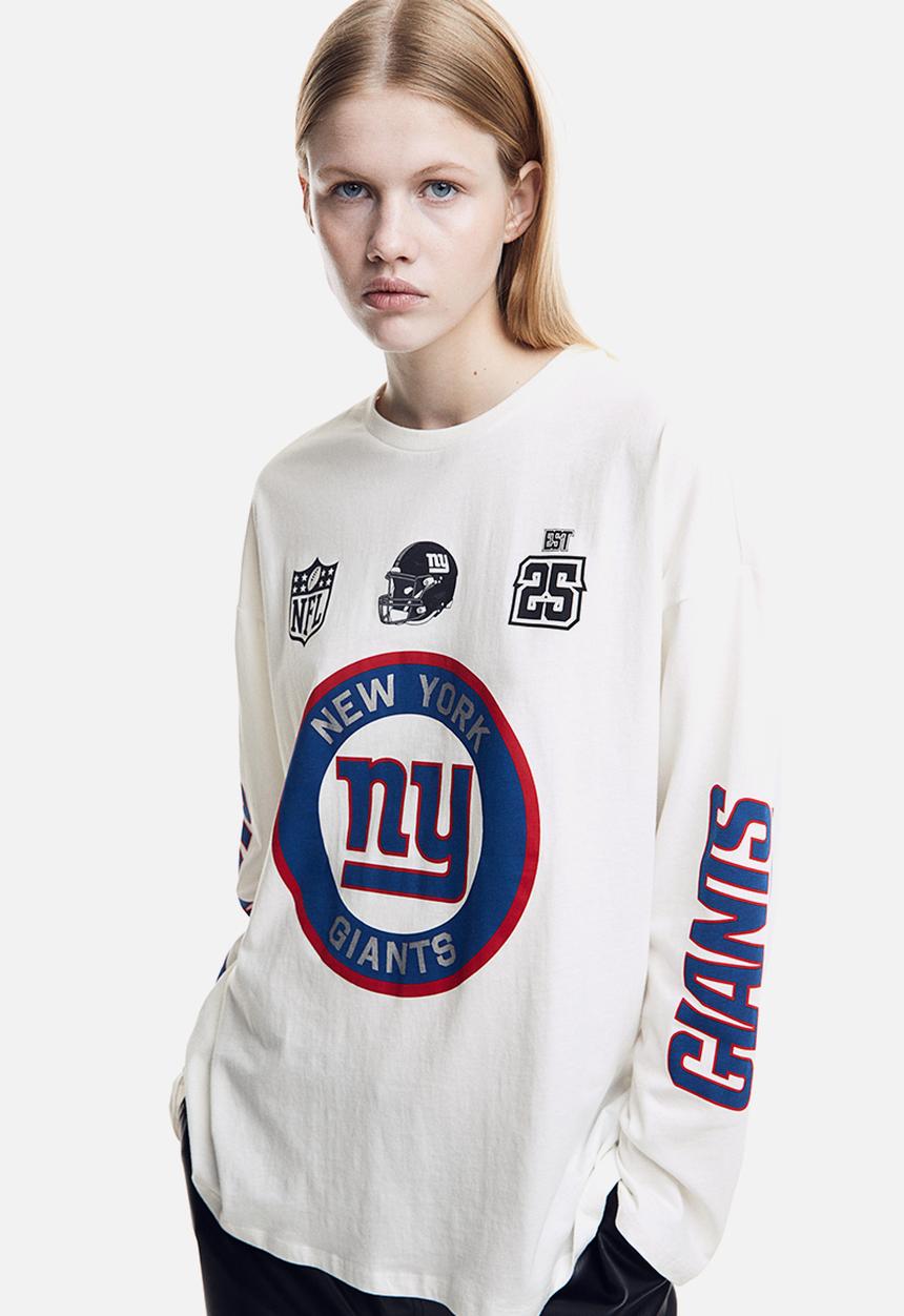 H&M - Oversized printed top - cream nfl