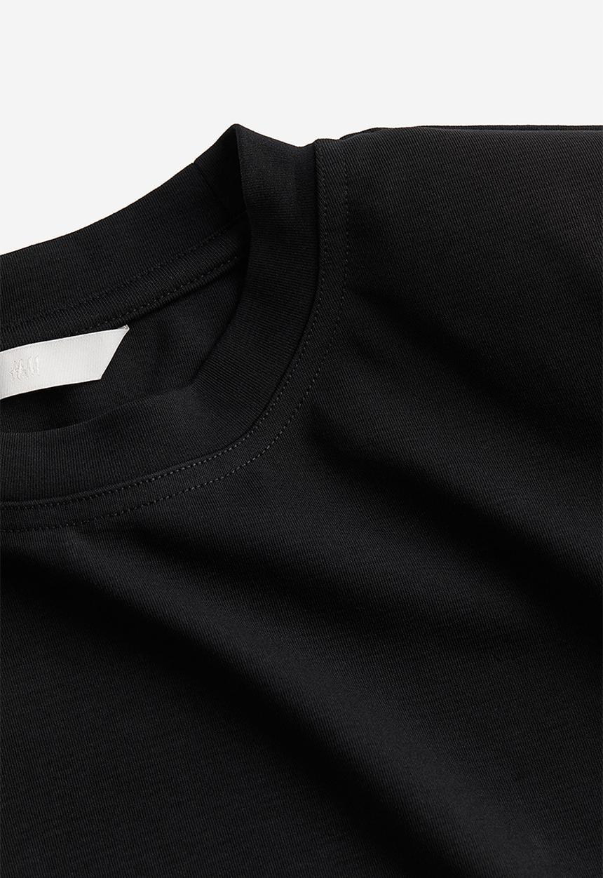 H&M - Shoulder-pad t-shirt - black