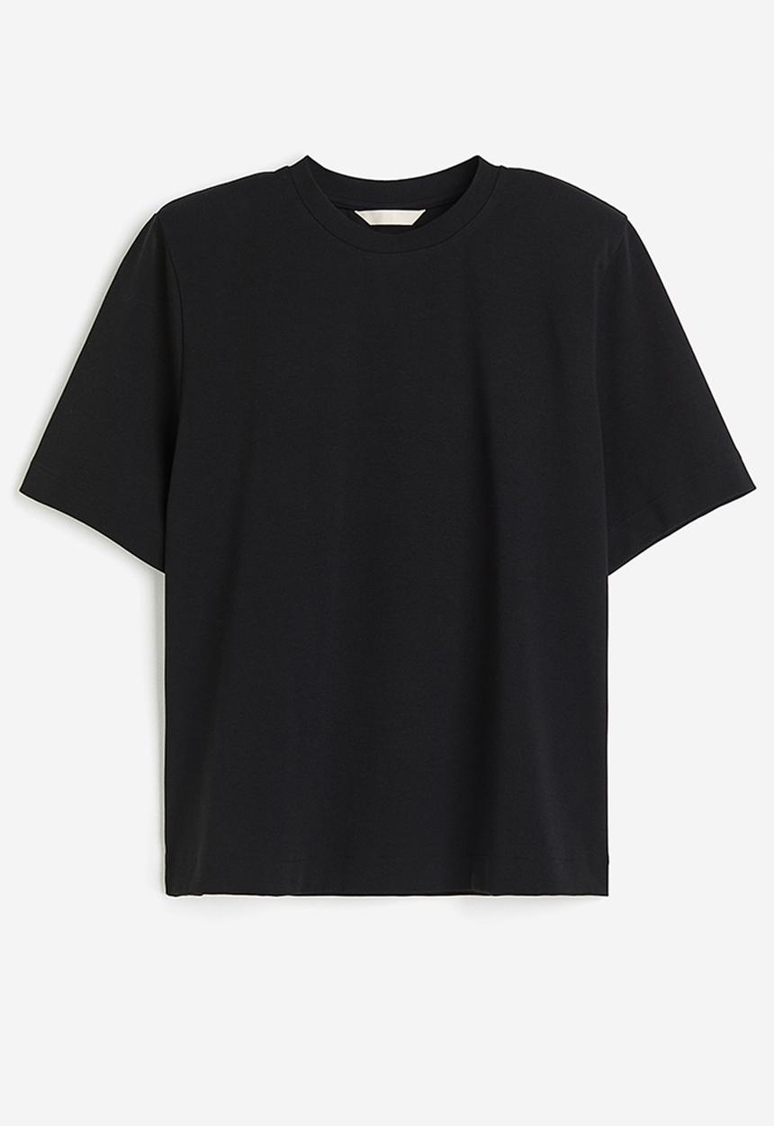 H&M - Shoulder-pad t-shirt - black