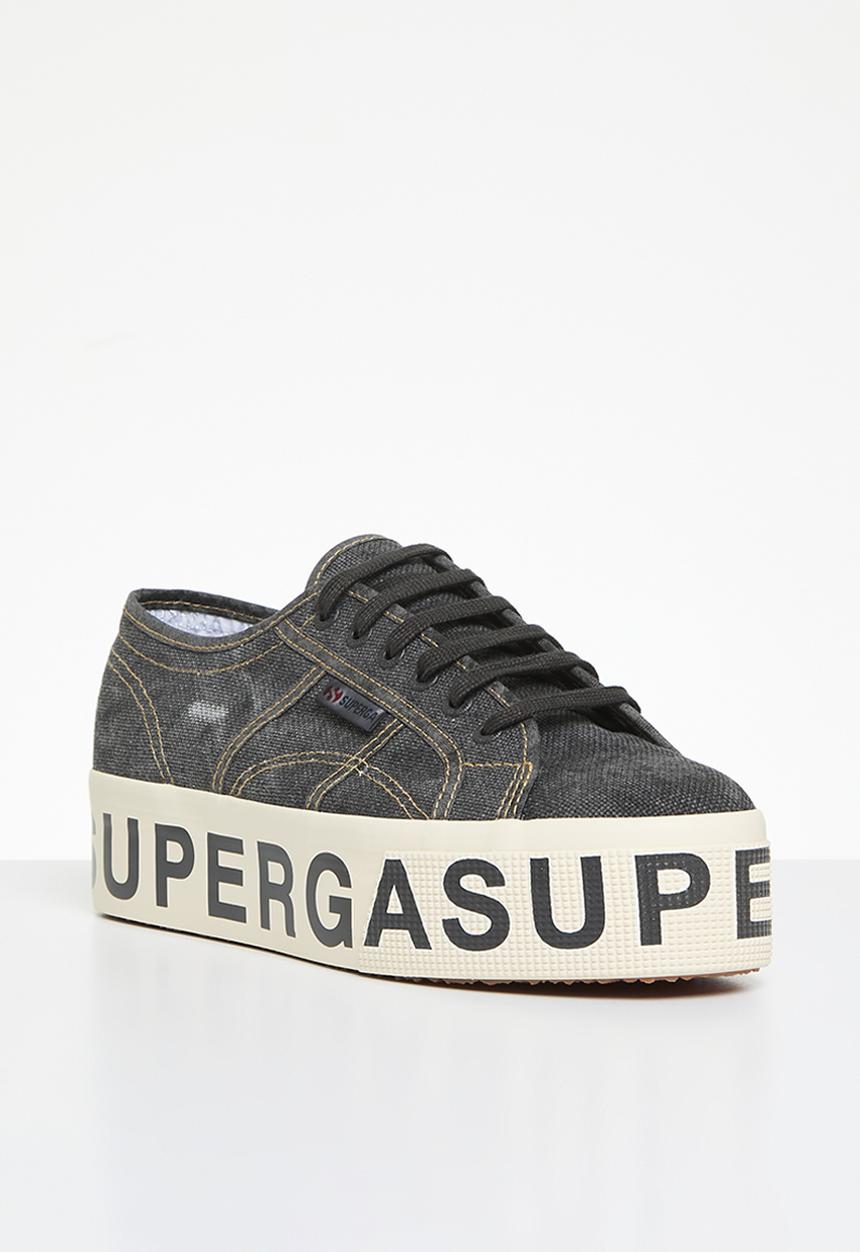 SUPERGA - 2790 Destroyed denim 2790 cotlettering denim platform 