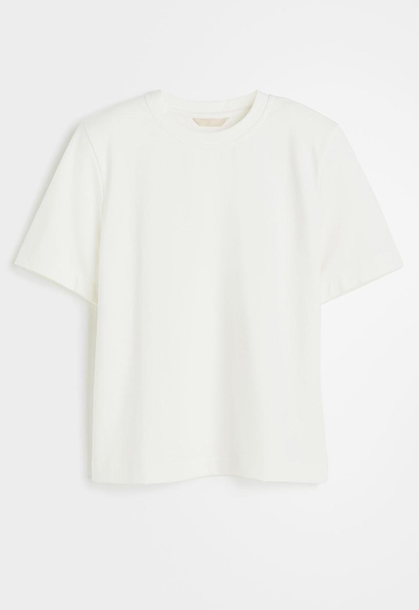 H&M - Shoulder-pad t-shirt - white