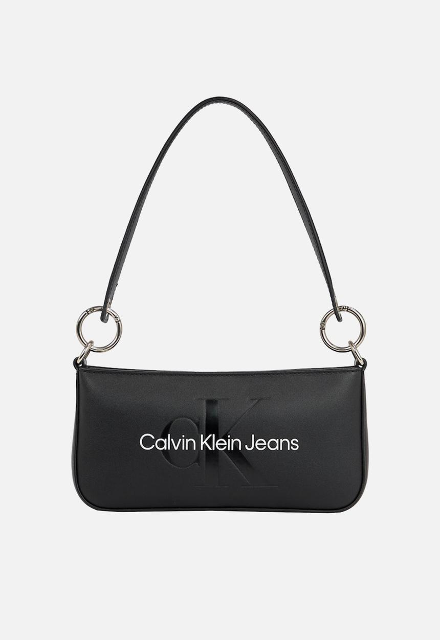 Calvin Klein - Sculpted shoulder pouch25 mono - black/metallic logo