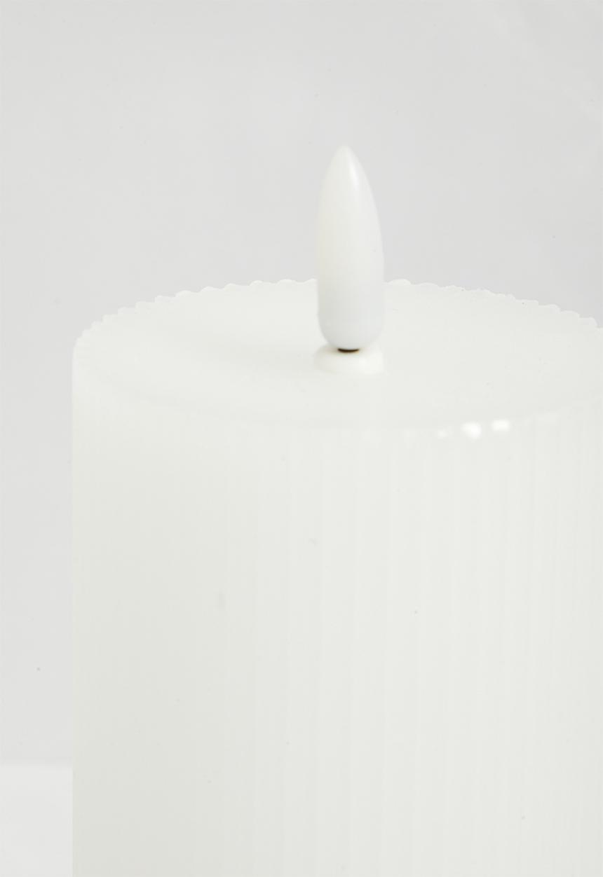 H&S - LED Candle - Small Stripe White