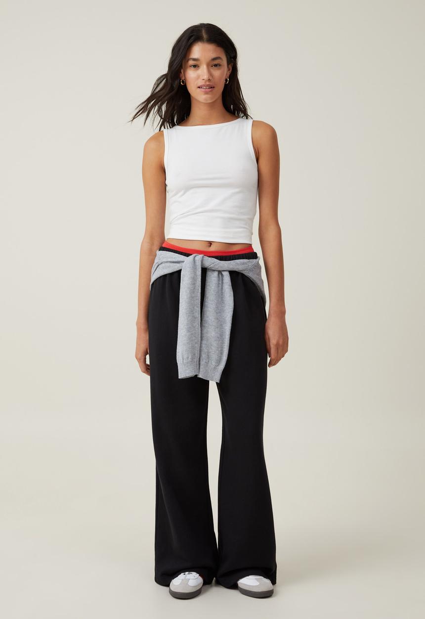 Cotton On - Classic Fleece Wide Leg Sweatpant - Black