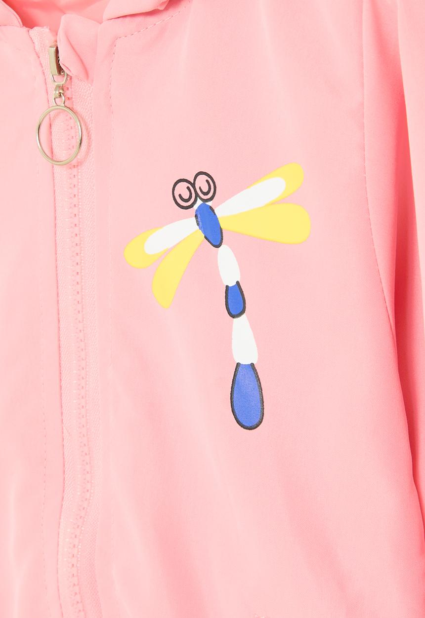 Pop Candy - Hooded printed jacket - pink & blue dragonfly