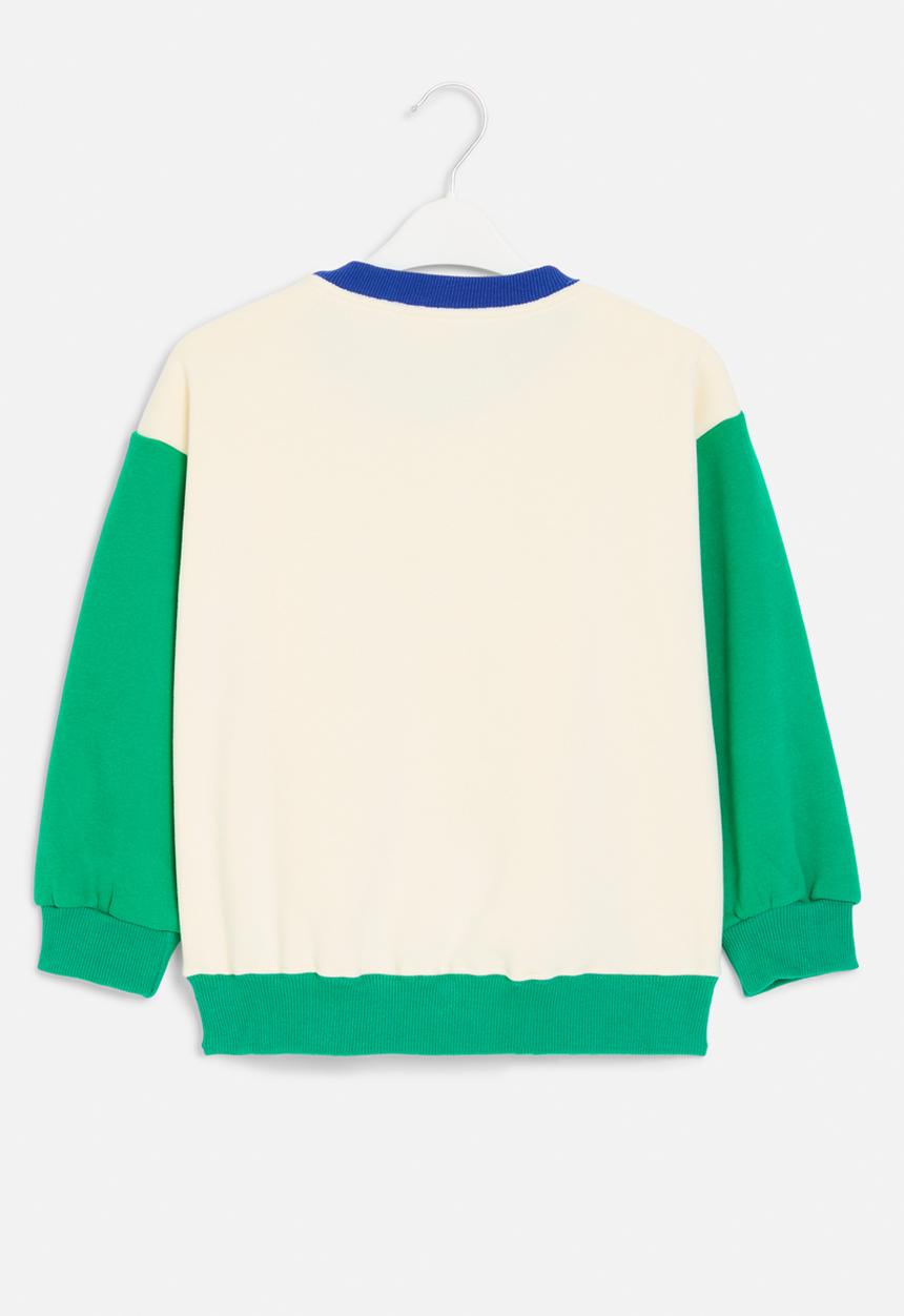 Pop Candy - Contrast sweat top - ecru & green
