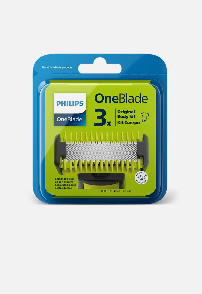 Philips - OneBlade Replacement Kit Face & Body, 3 Blades