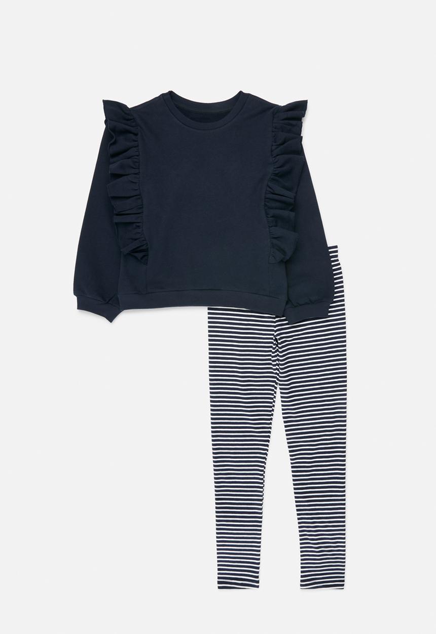 Pop Candy - Leggings & sweatshirt set - navy & stripe